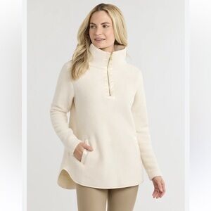 Dudley Stephens XXL Women Laurel Pullover in Sherpa Fleece Cream Cozy 126